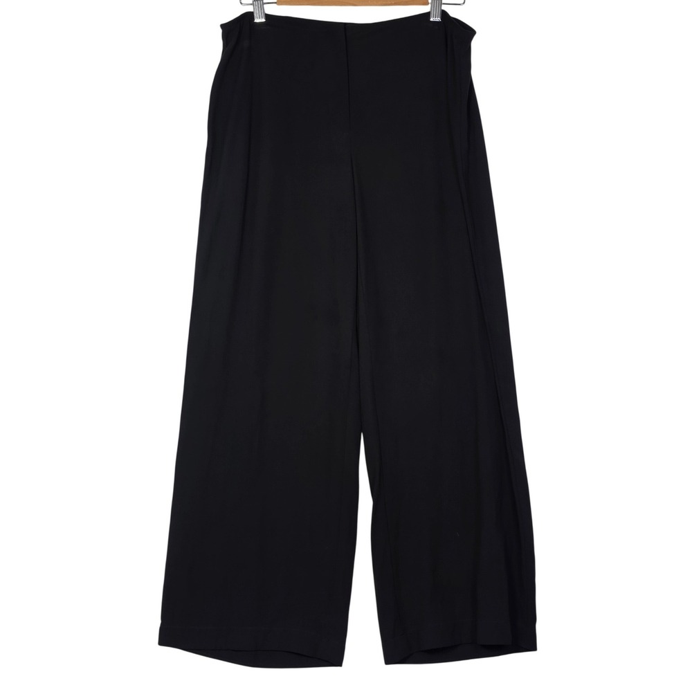 Eileen Fisher Womens Pants Small Black Wide Leg Solid Career Minimalist Trousers